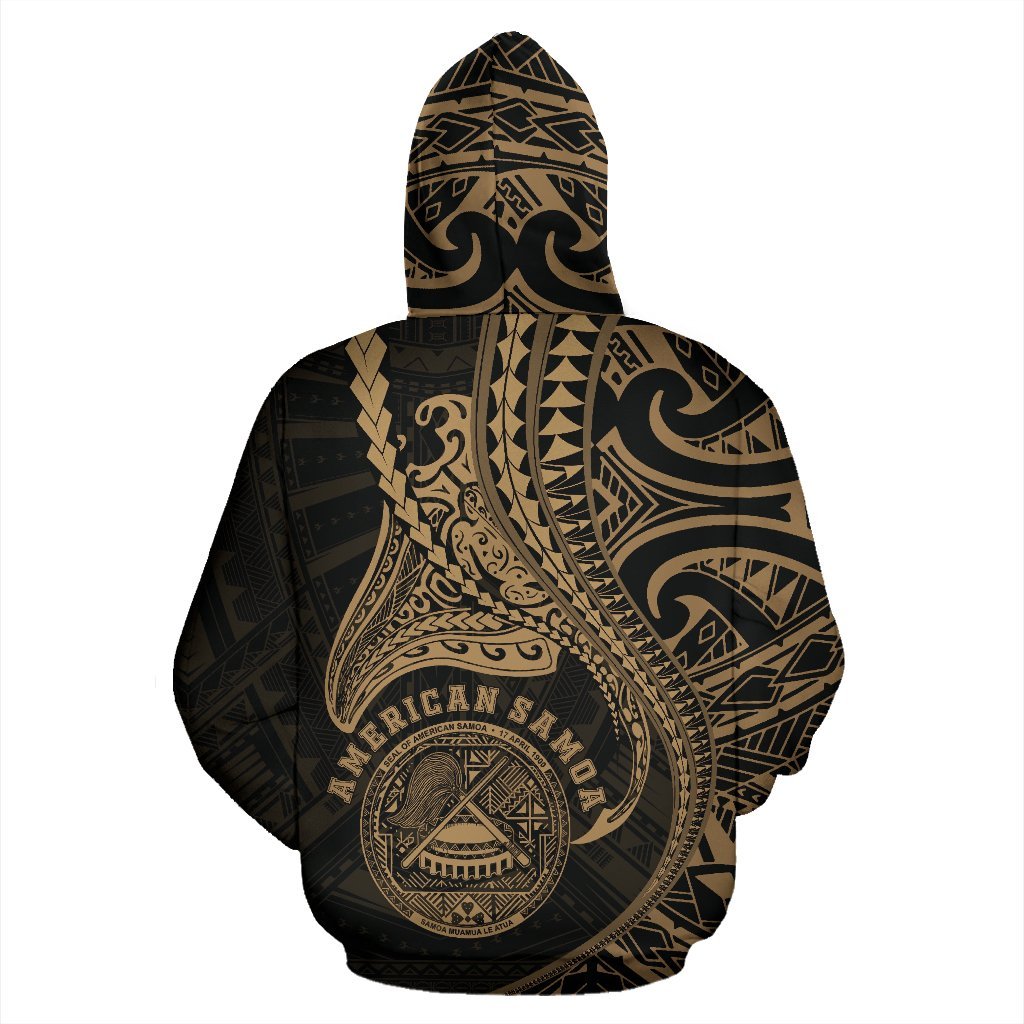 American Samoa Hoodie Kanaloa Tatau Gen As (Gold) (Zip) - Vibe Hoodie Shop