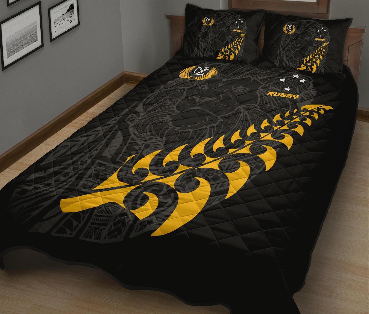 New Zealand Maori Lion Rugby Quilt Bed Set - Vibe Hoodie Shop