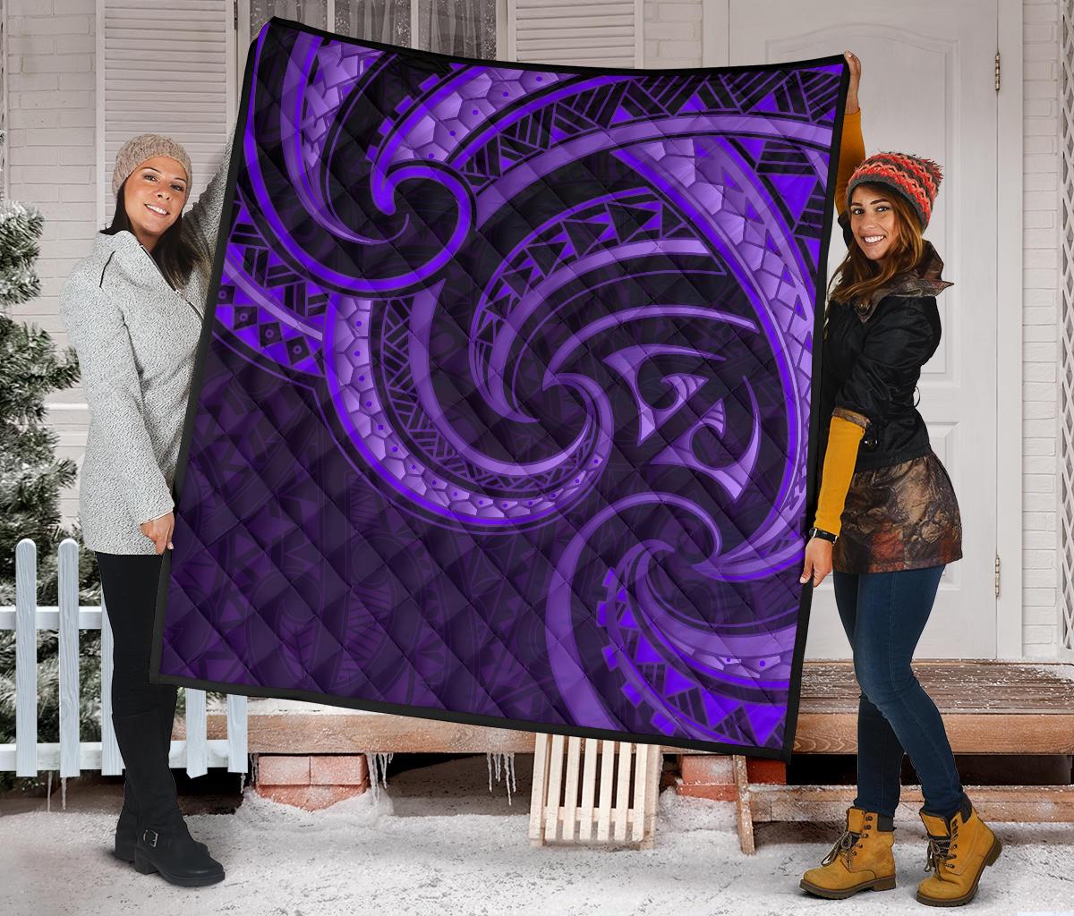 New Zealand Maori Mangopare Premium Quilt Polynesian - Purple - Vibe Hoodie Shop