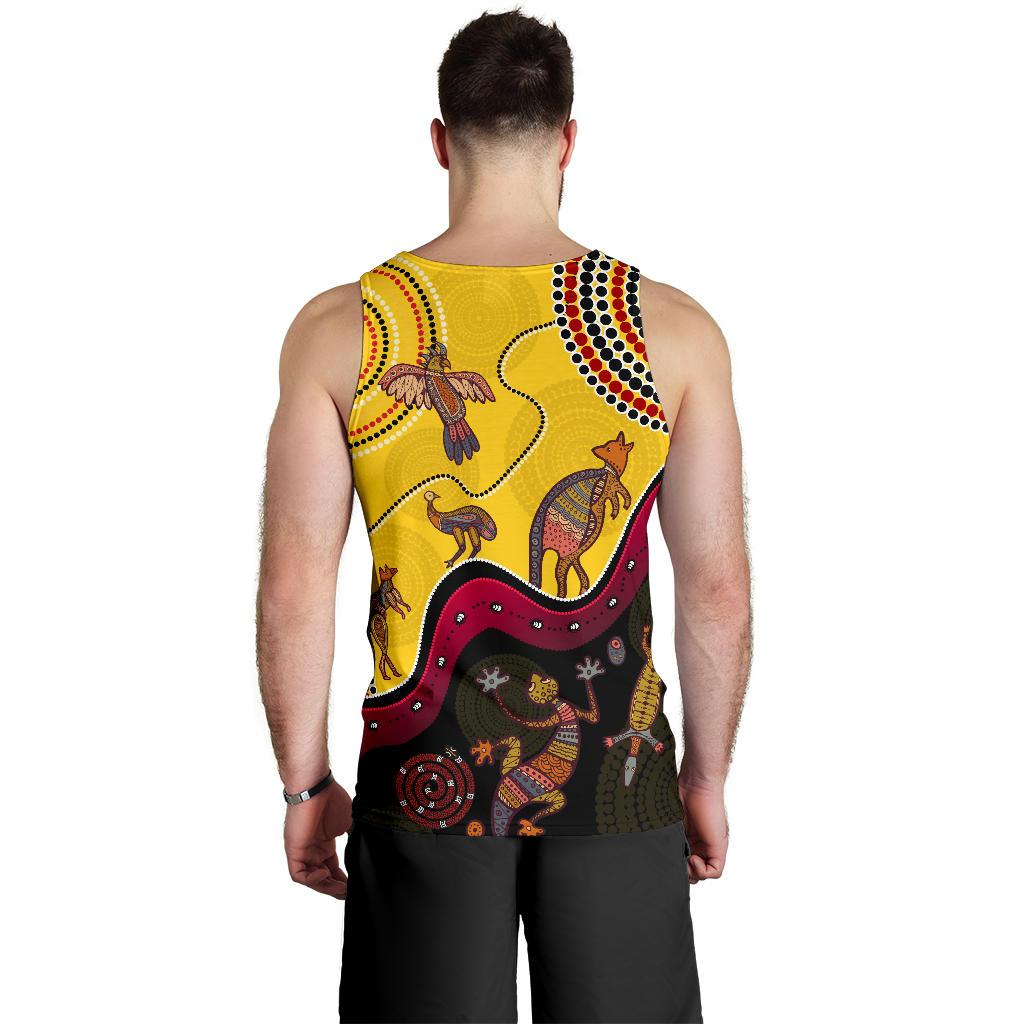 Aboriginal Tank Top - Indigenous Animals Life Art - Men - Vibe Hoodie Shop