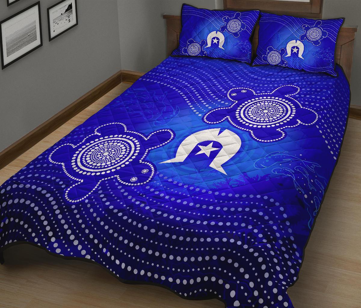 Torres Strait Islanders Quilt Bed Set - Torres Symbol With Turtle - Vibe Hoodie Shop