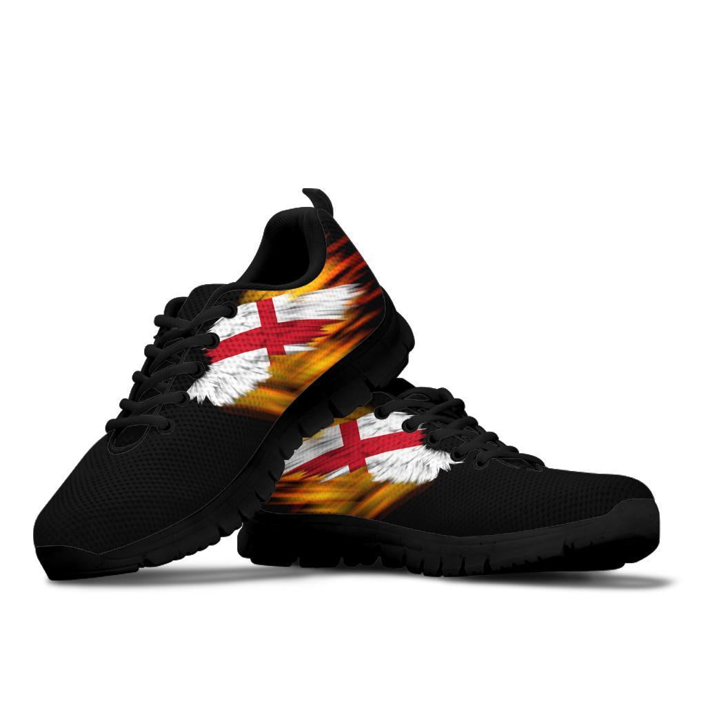 England Sneakers - Fire Wings and Flag - Vibe Hoodie Shop