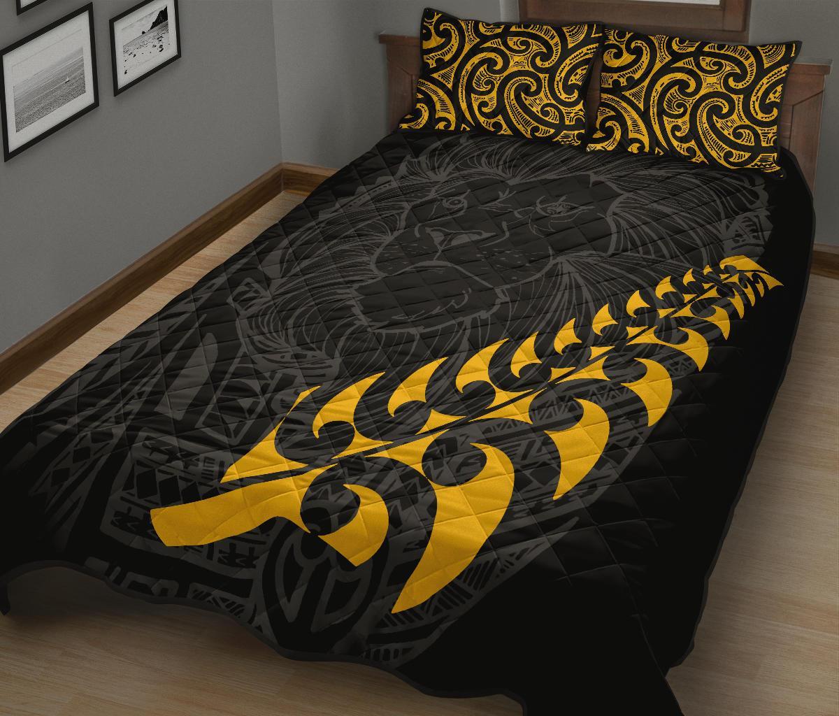 New Zealand Maori Lion Rugby Quilt Bed Set - Vibe Hoodie Shop