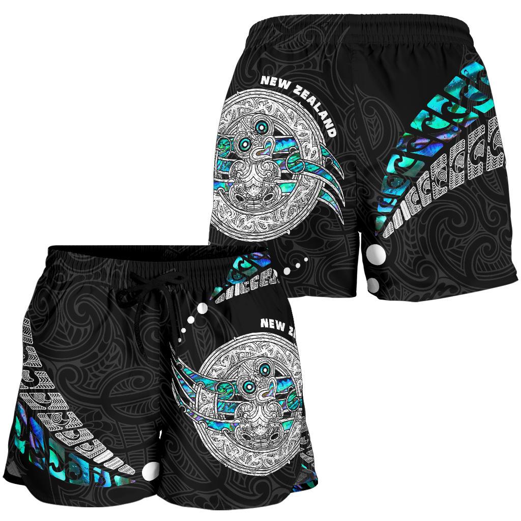 maori-new-zealand-all-over-print-womens-shorts-hei-tiki-sport-style