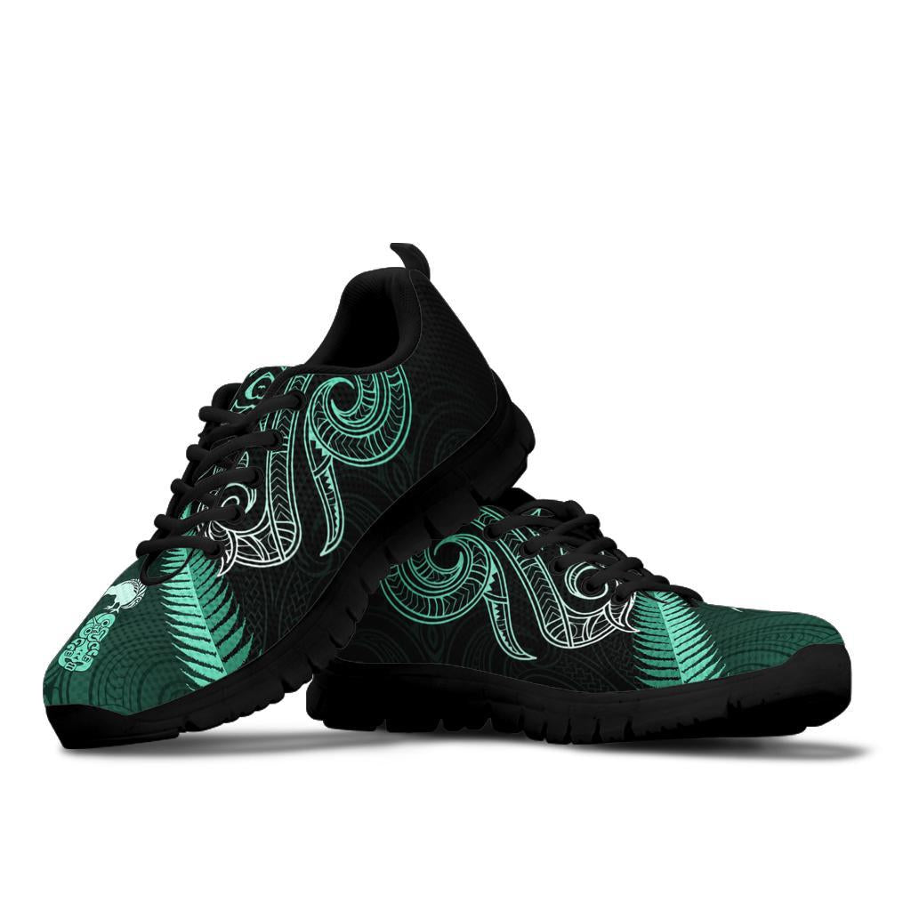 Maori Manaia New Zealand Sneakers Turquoise - Vibe Hoodie Shop