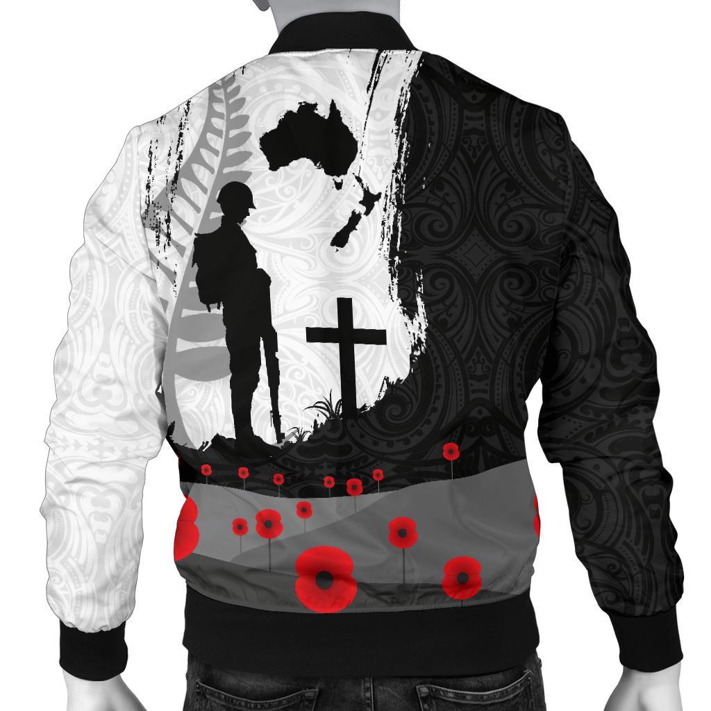 ANZAC Day Men Bomber Jacket, New Zealand Australia Lest We Forget - Vibe Hoodie Shop