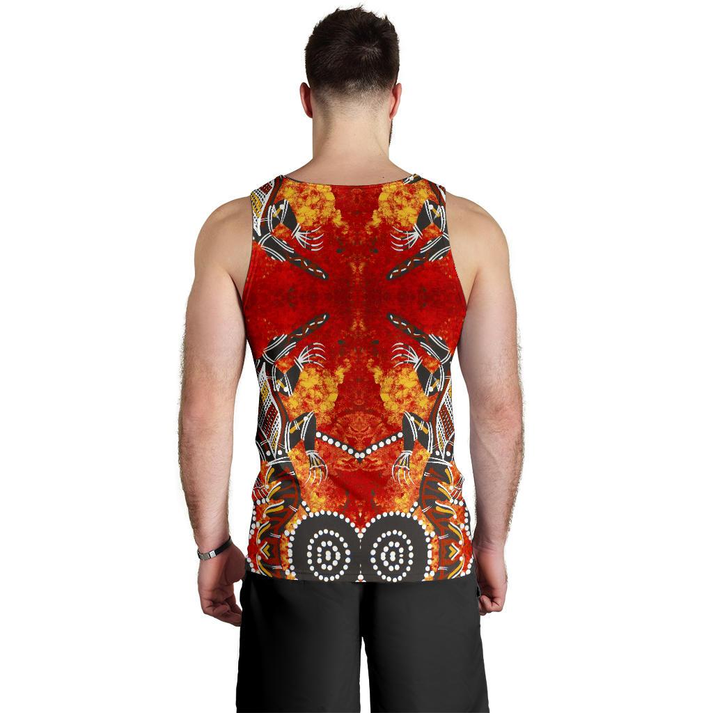 Men's Tank Top - Aboriginal Crocodile Dot painting - Vibe Hoodie Shop