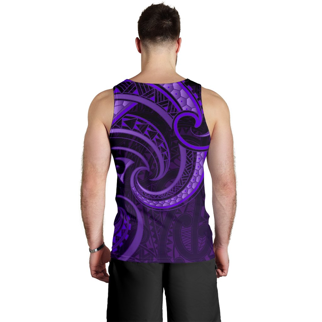 New Zealand Maori Mangopare Men Tank Top Polynesian - Purple - Vibe Hoodie Shop