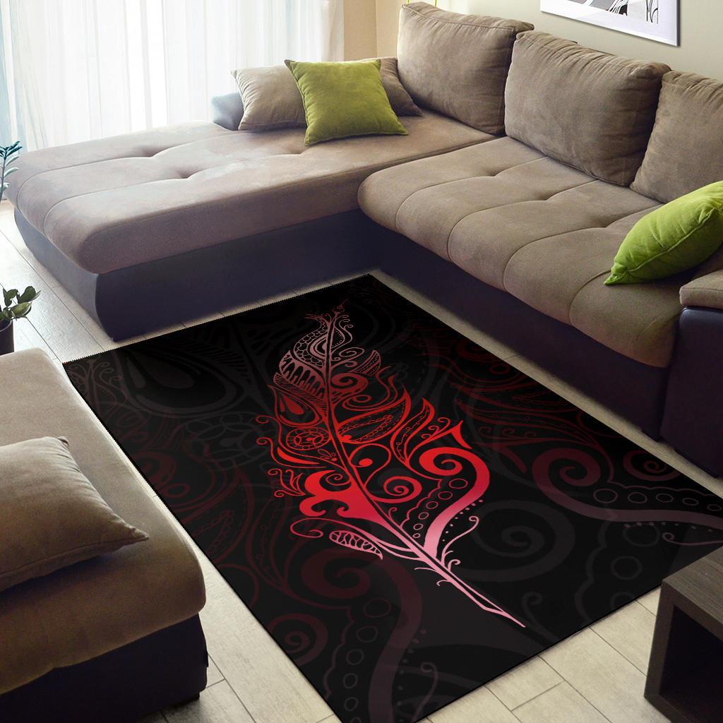 Light Silver Fern Area Rug, Red - Vibe Hoodie Shop