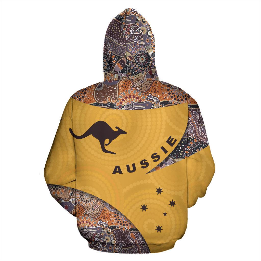 Aboriginal Hoodie - Kangaroo Koala Crocodile Patterns Endless - Vibe Hoodie Shop