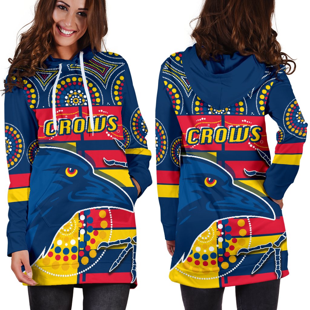 Adelaide Women Hoodie Dress Indigenous Crows - Vibe Hoodie Shop