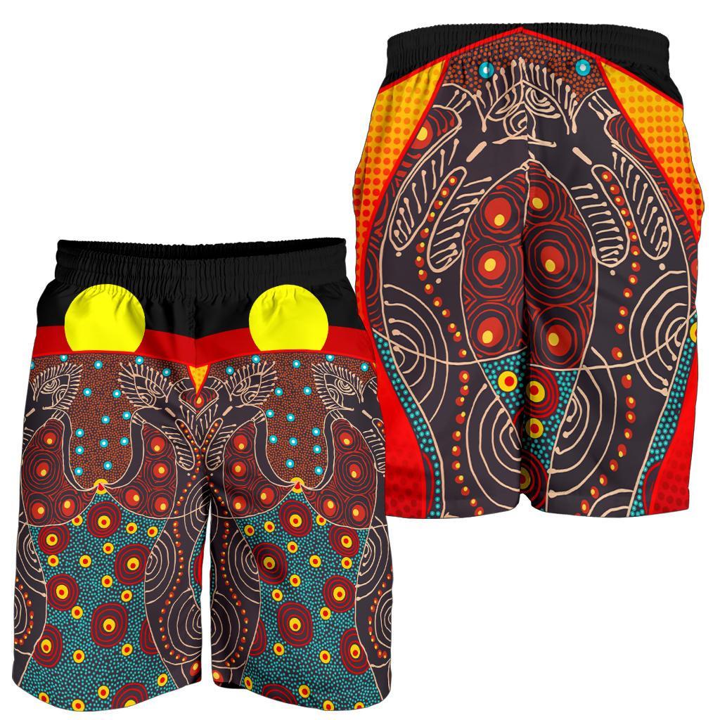 Men's Short - Aboriginal Sublimation Dot Pattern Style (Red) - Vibe Hoodie Shop