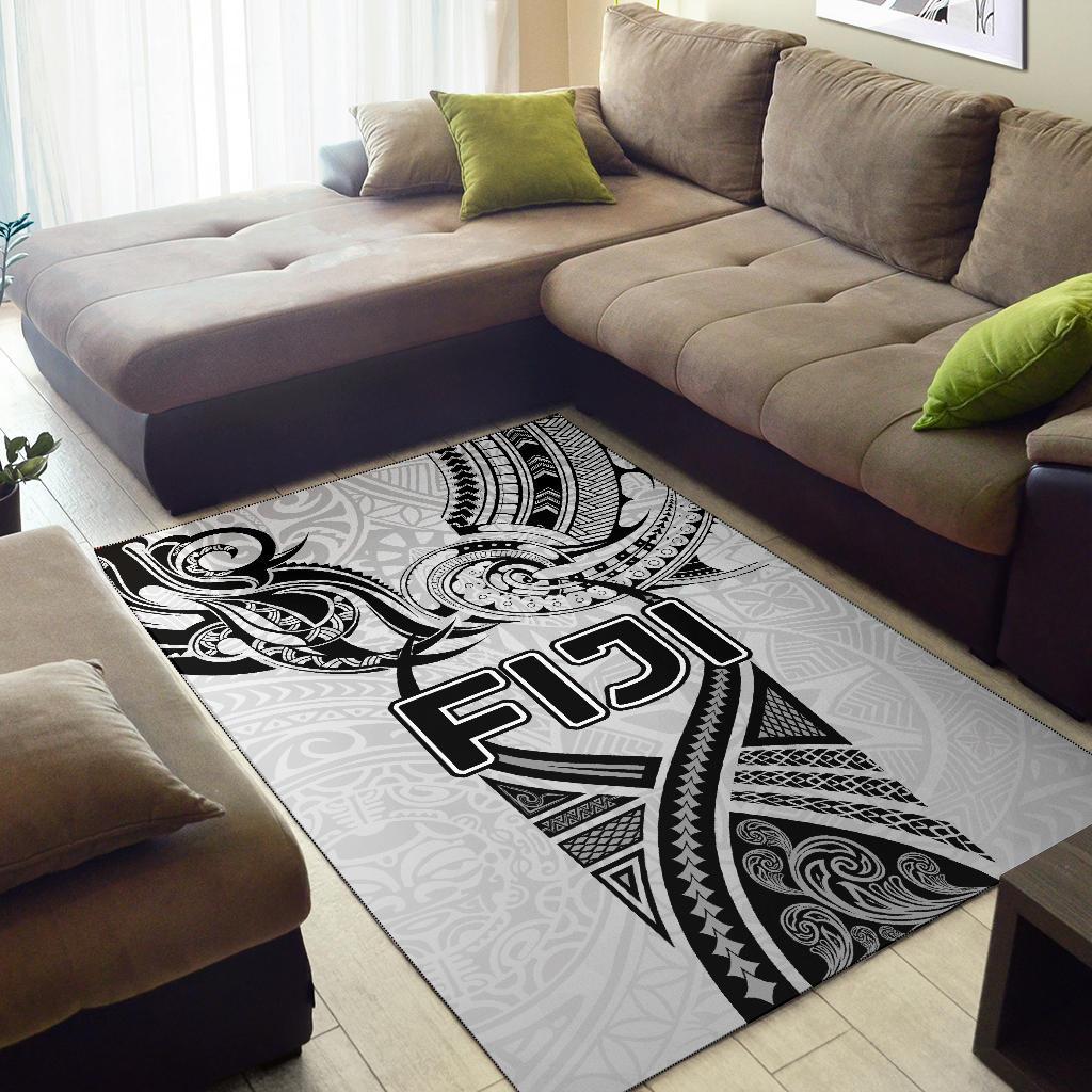 Fiji Rugby Area Rug Polynesian Waves Style - Vibe Hoodie Shop