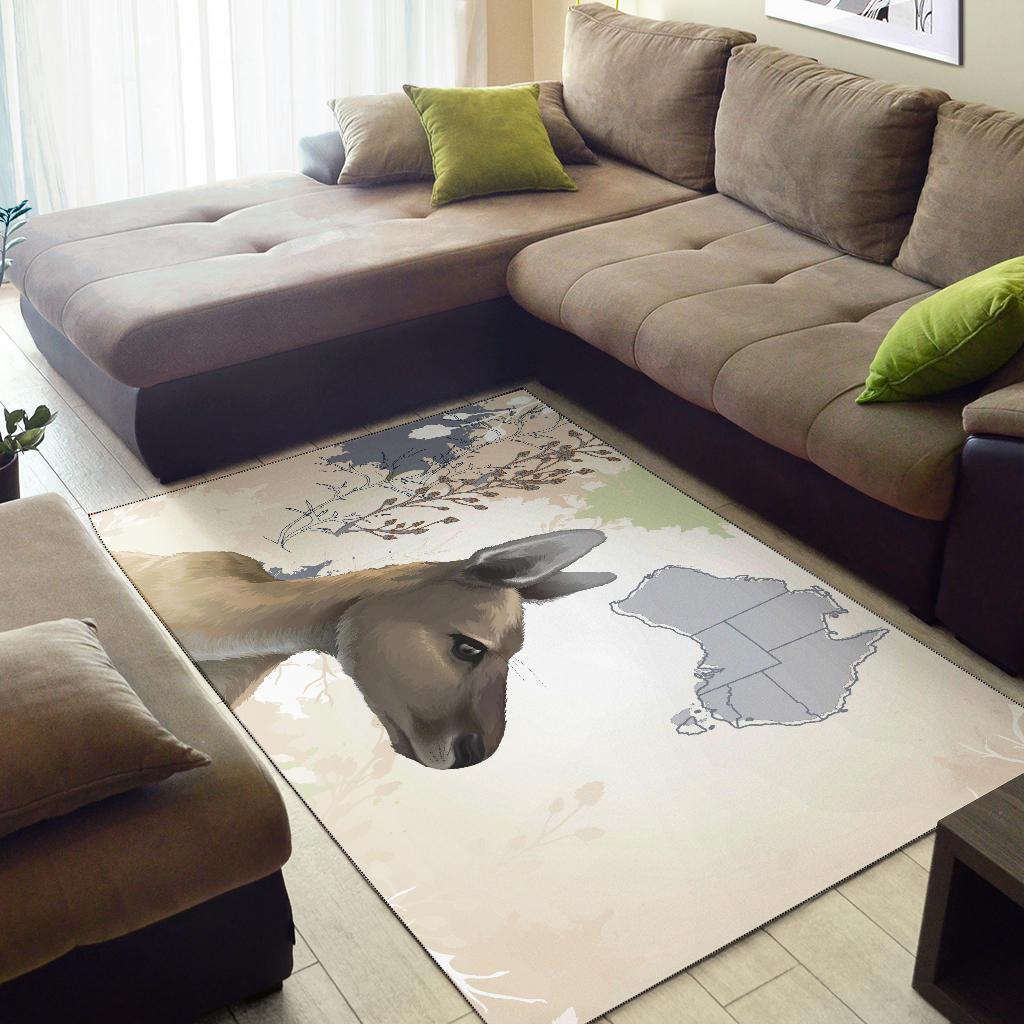 Area Rug - Kangaroo Rug Australia Map Painting - Vibe Hoodie Shop