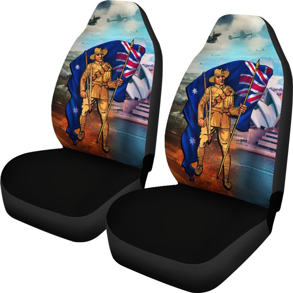 ANZAC Car Seat Covers - Australian Soldier - Vibe Hoodie Shop