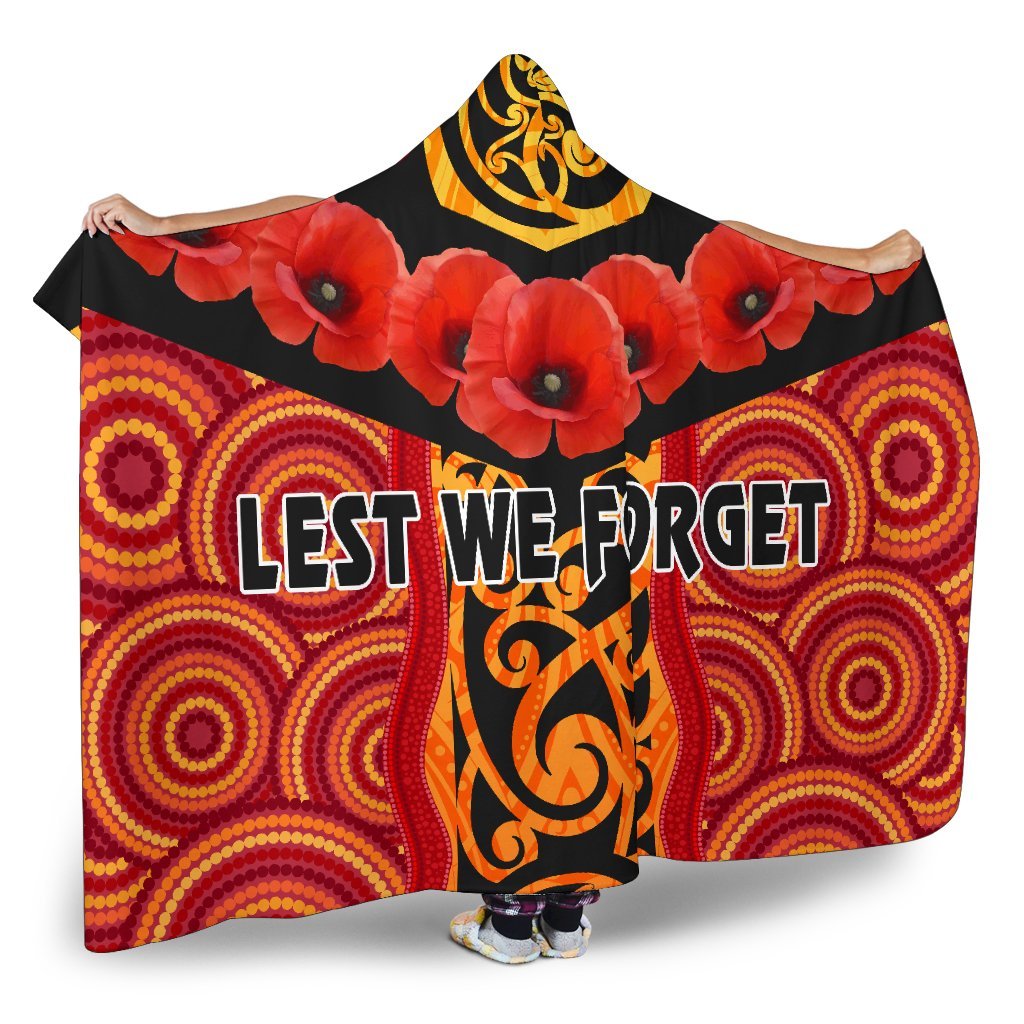 anzac-lest-we-forget-poppy-hooded-blanket-new-zealand-maori-silver-fern-australia-aboriginal