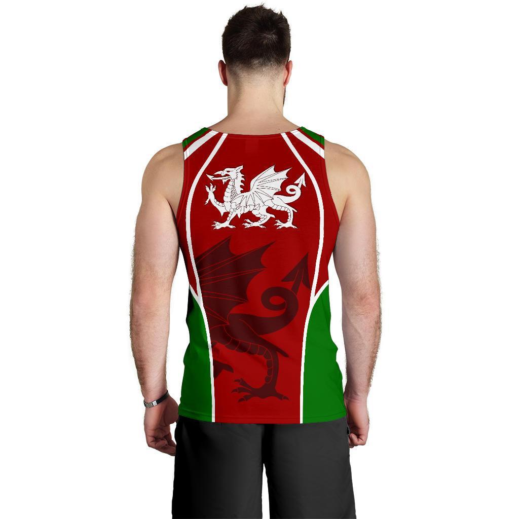Wales Men's Tank Top - Cymru Red Dragon - Vibe Hoodie Shop