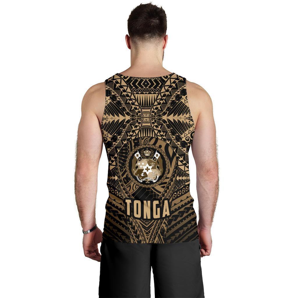 Tonga Tank Top For Men Polynesian Golden Style - Vibe Hoodie Shop