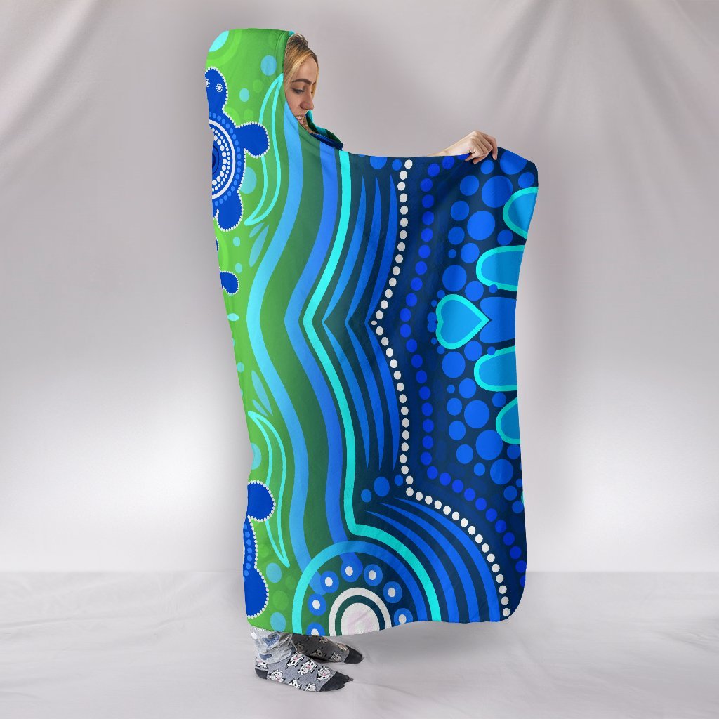 aboriginal-hooded-blanket-aboriginal-turtle-family