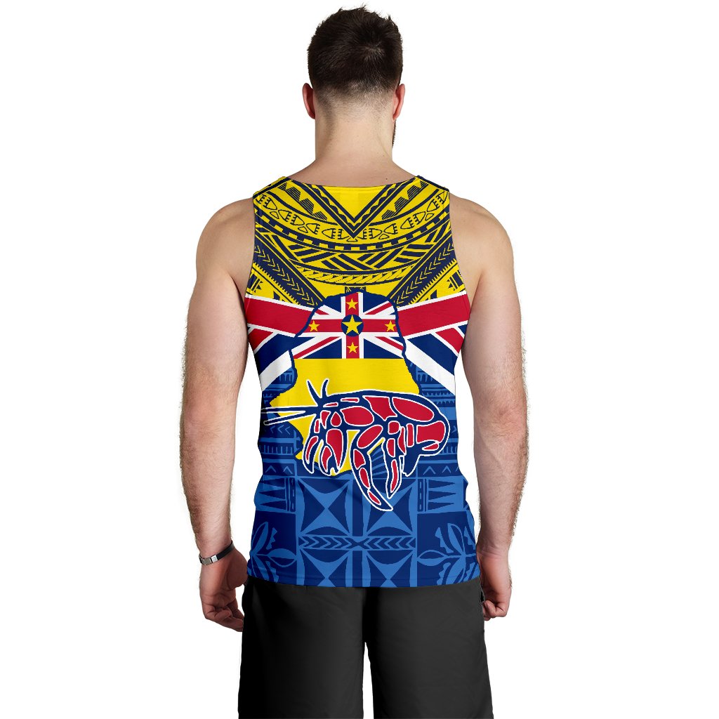 Niue Rugby Men Tank Top Polynesian Crab Map - Vibe Hoodie Shop