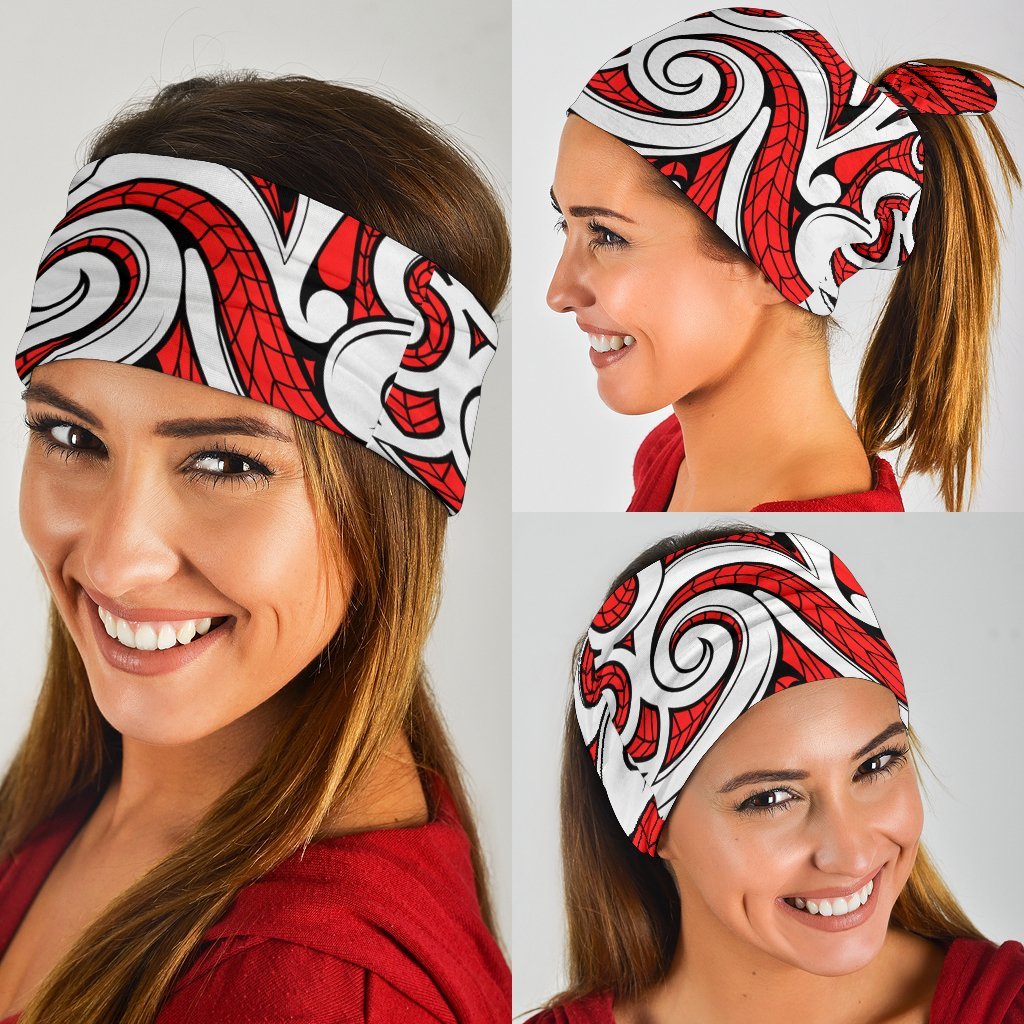 New Zealand Maori Tribal Ornament Bandana - Red - Vibe Hoodie Shop