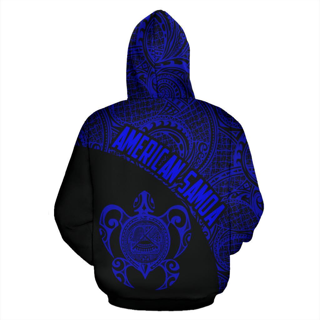 American Samoa Polynesian Hoodie Coat Of Arms In Turtle Blue - Vibe Hoodie Shop