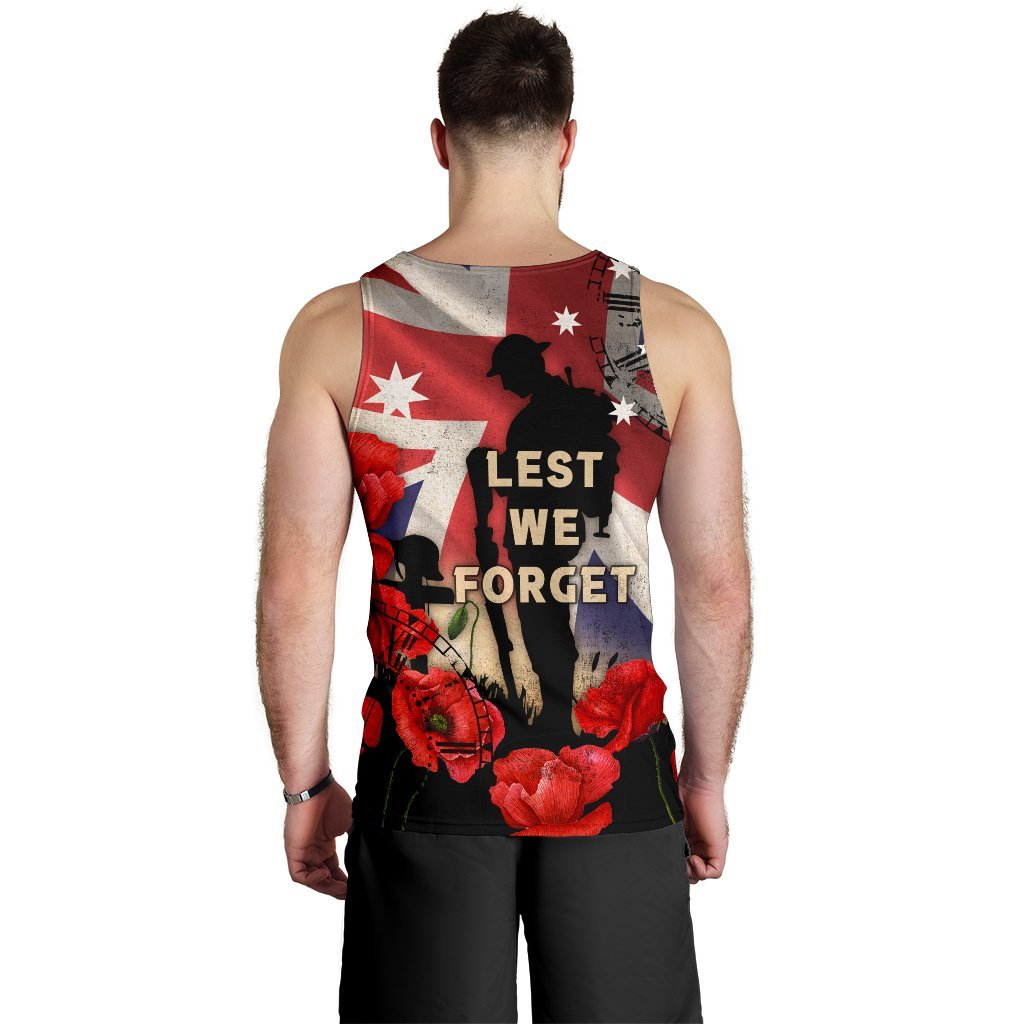 ANZAC Men's Tank Top - A Day We Will Never Forget - Vibe Hoodie Shop