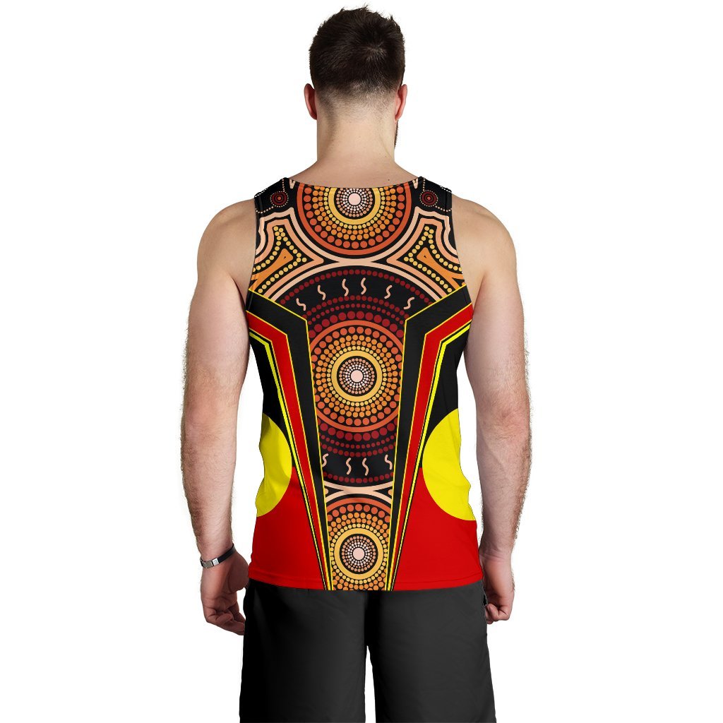 Men's Tank Top - Aboriginal With Dot Painting Art - Vibe Hoodie Shop