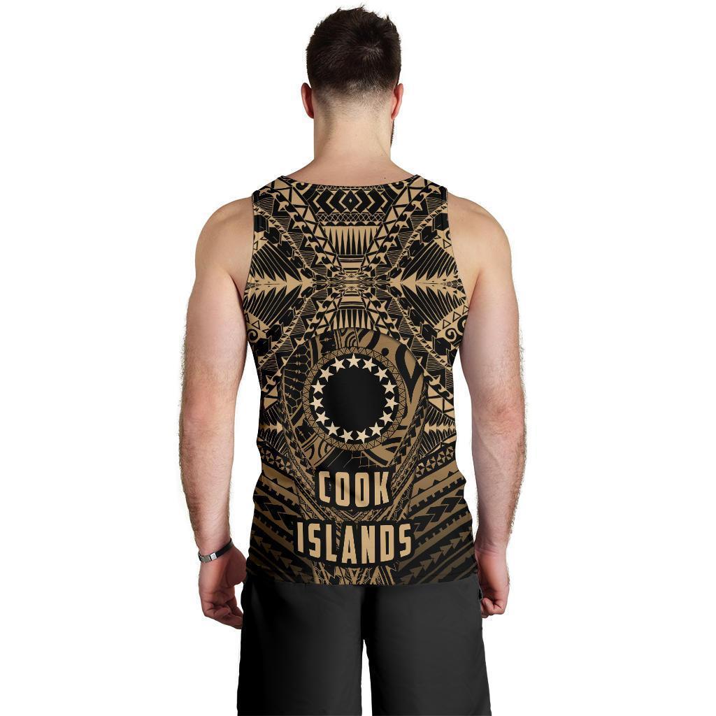 Cook Islands Tank Top For Men Polynesian Golden Style - Vibe Hoodie Shop