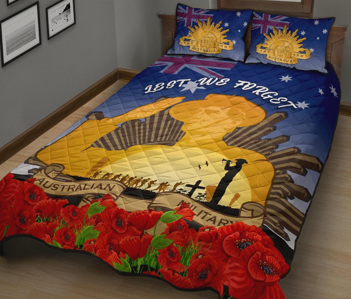 Quilt Bed Set - Australia ANZAC Day 2020 And Soldiers - Vibe Hoodie Shop