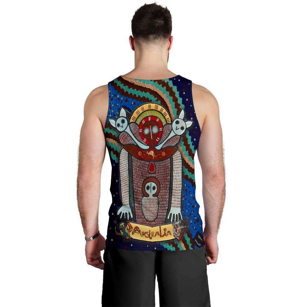 Wandjina Men's Tank Top - Australian Aboriginal Mythology - My Australia - Vibe Hoodie Shop