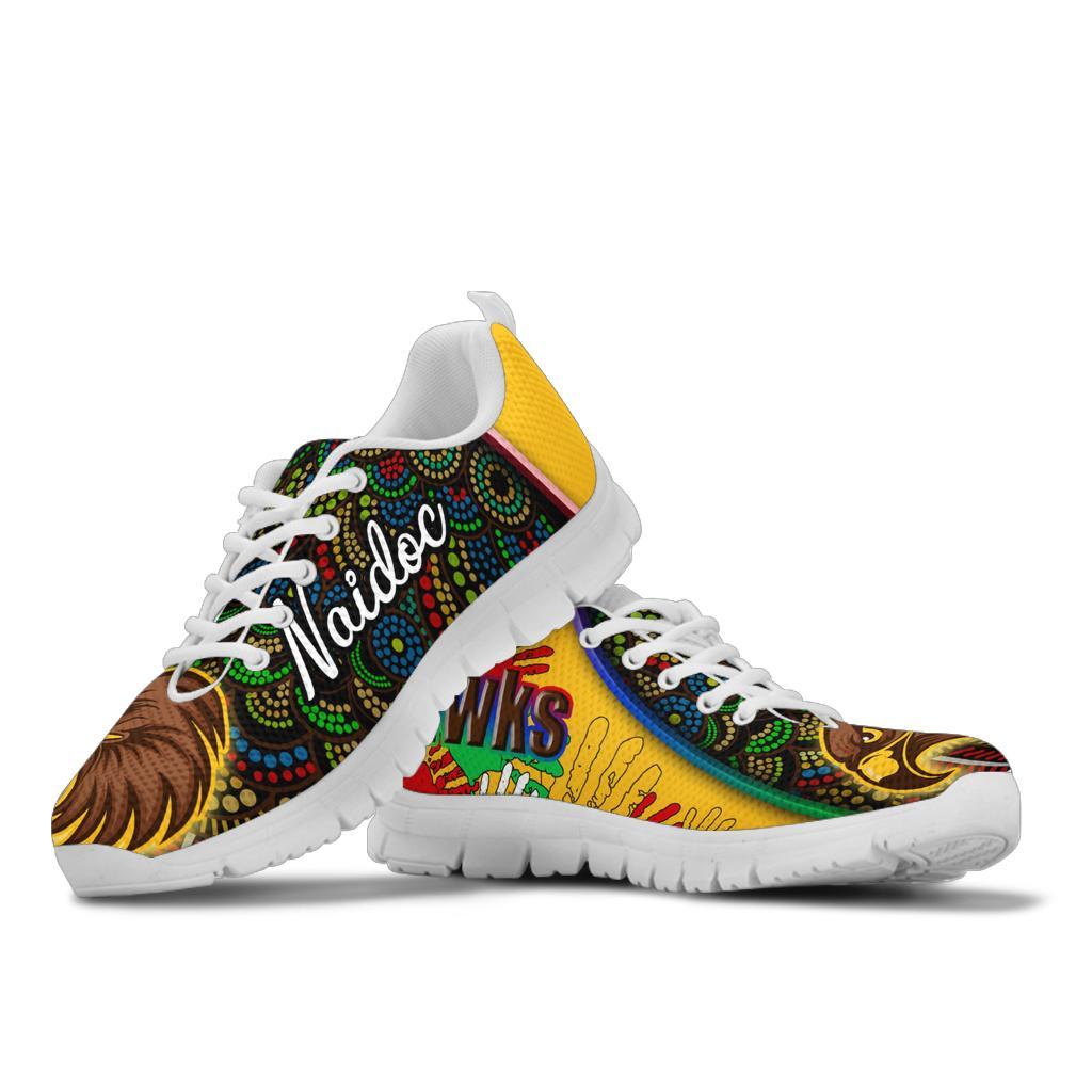 Pride Hawks Sneakers Hawthorn NAIDOC Week Aboriginal Version Special - White - Vibe Hoodie Shop