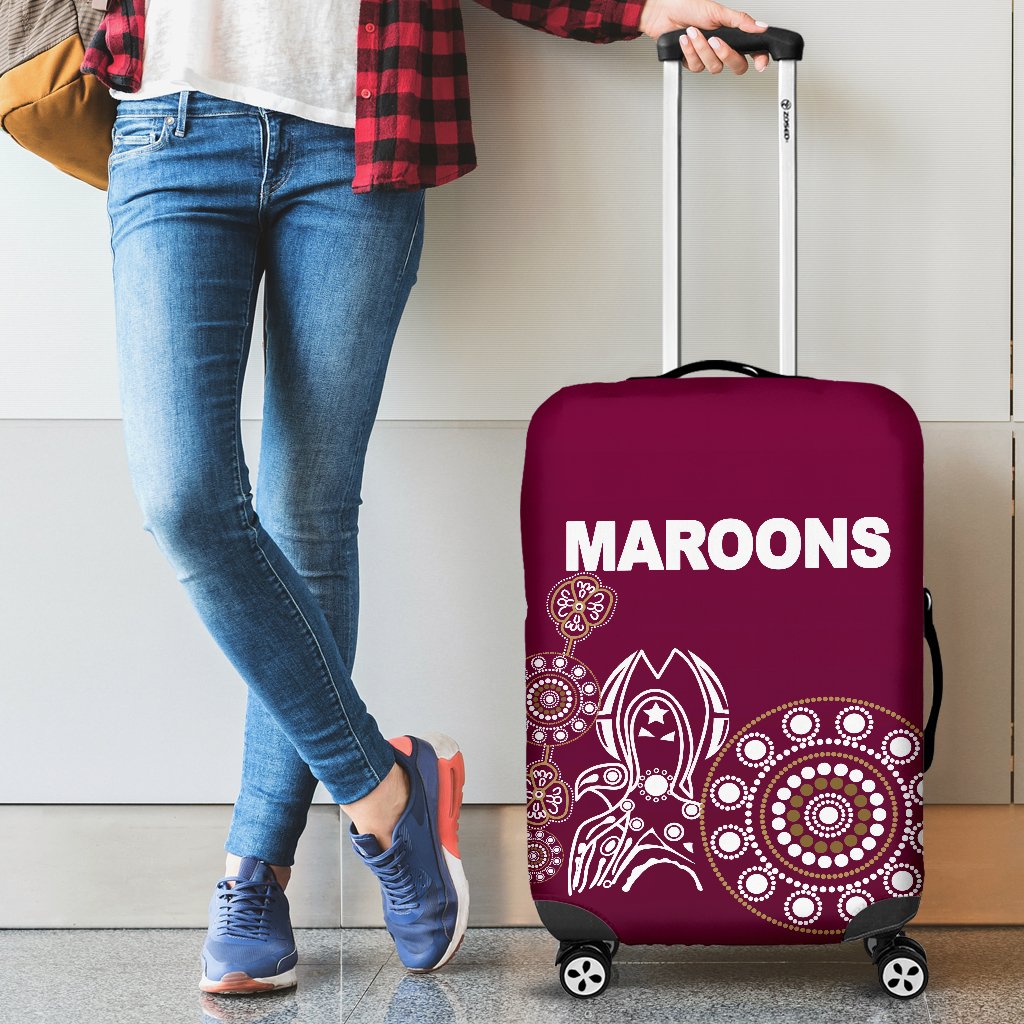 Queensland Luggage Covers Maroons Simple Indigenous - Vibe Hoodie Shop