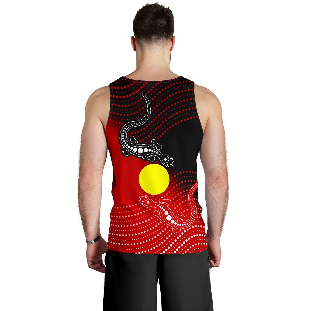 Custom Aboriginal Men's Tank Top - Two Indigenous Lizard - Vibe Hoodie Shop