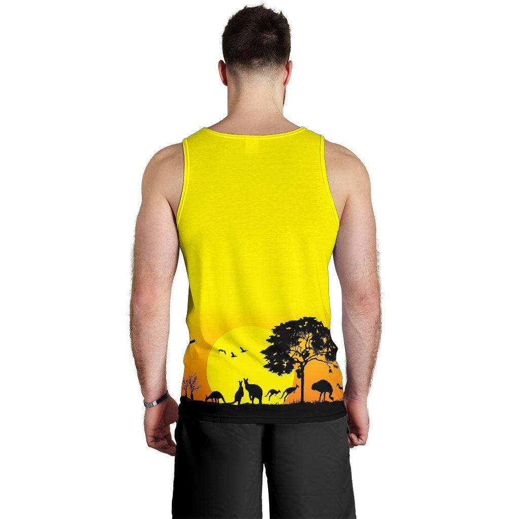 (Custom text) Men's Tank Top - Sunset Australia View - Vibe Hoodie Shop