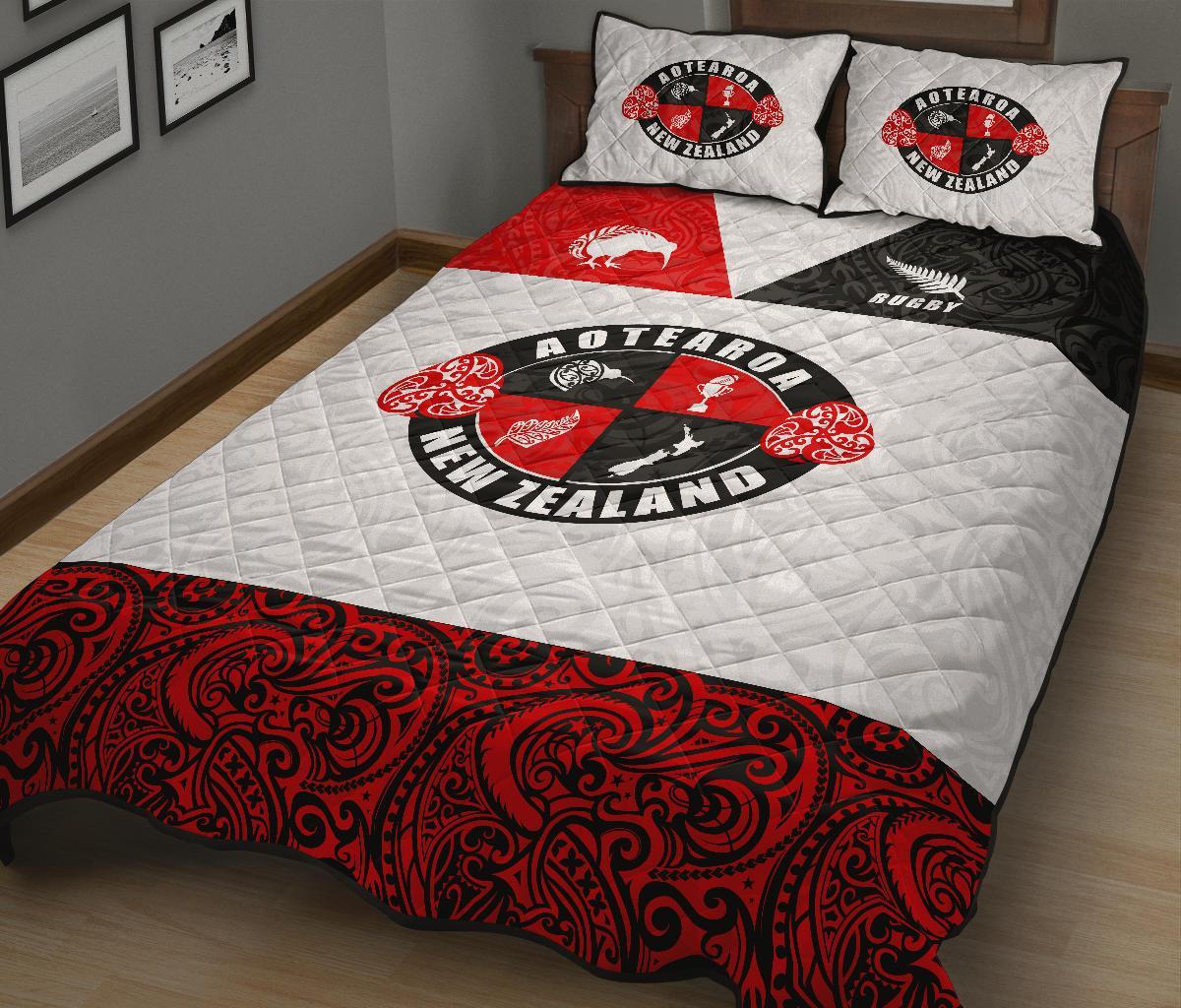 Quilt Bed Set NZ New Zealand Aotearoa Rugby Champion - Vibe Hoodie Shop