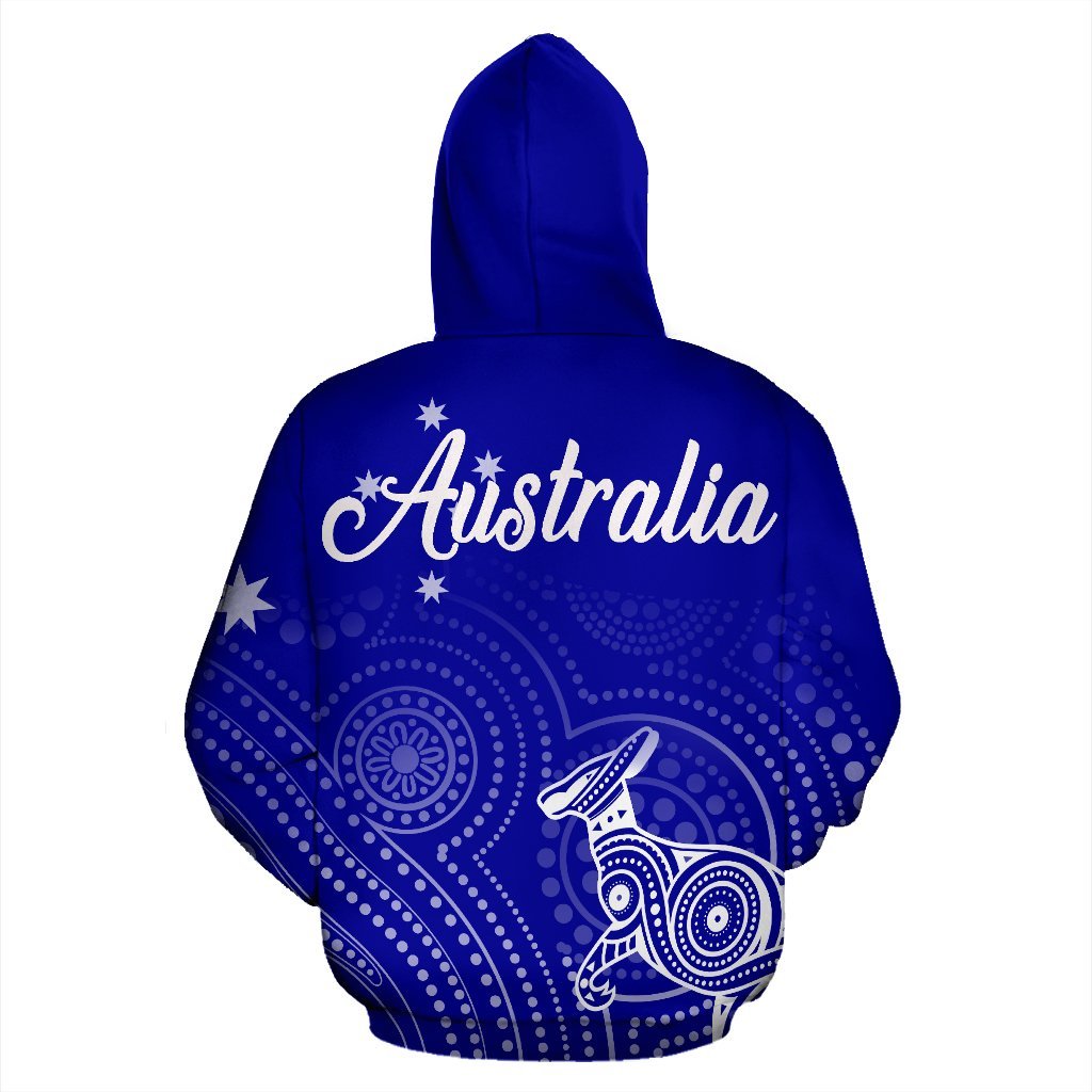 Aboriginal Hoodie, Kangaroo Dot Painting Australian Coat Of Arms - Vibe Hoodie Shop