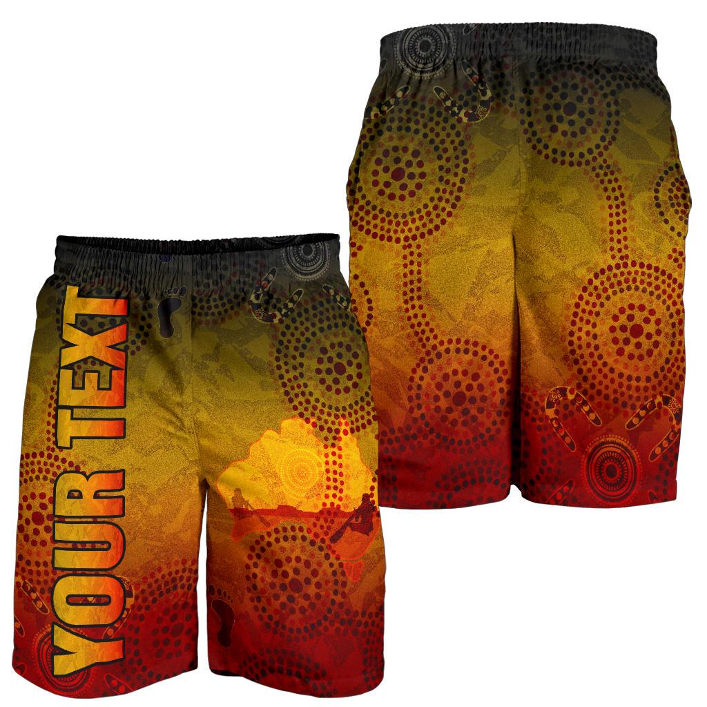 Custom Aboriginal Men's Shorts, Australian Map with Indigenous Color - Vibe Hoodie Shop