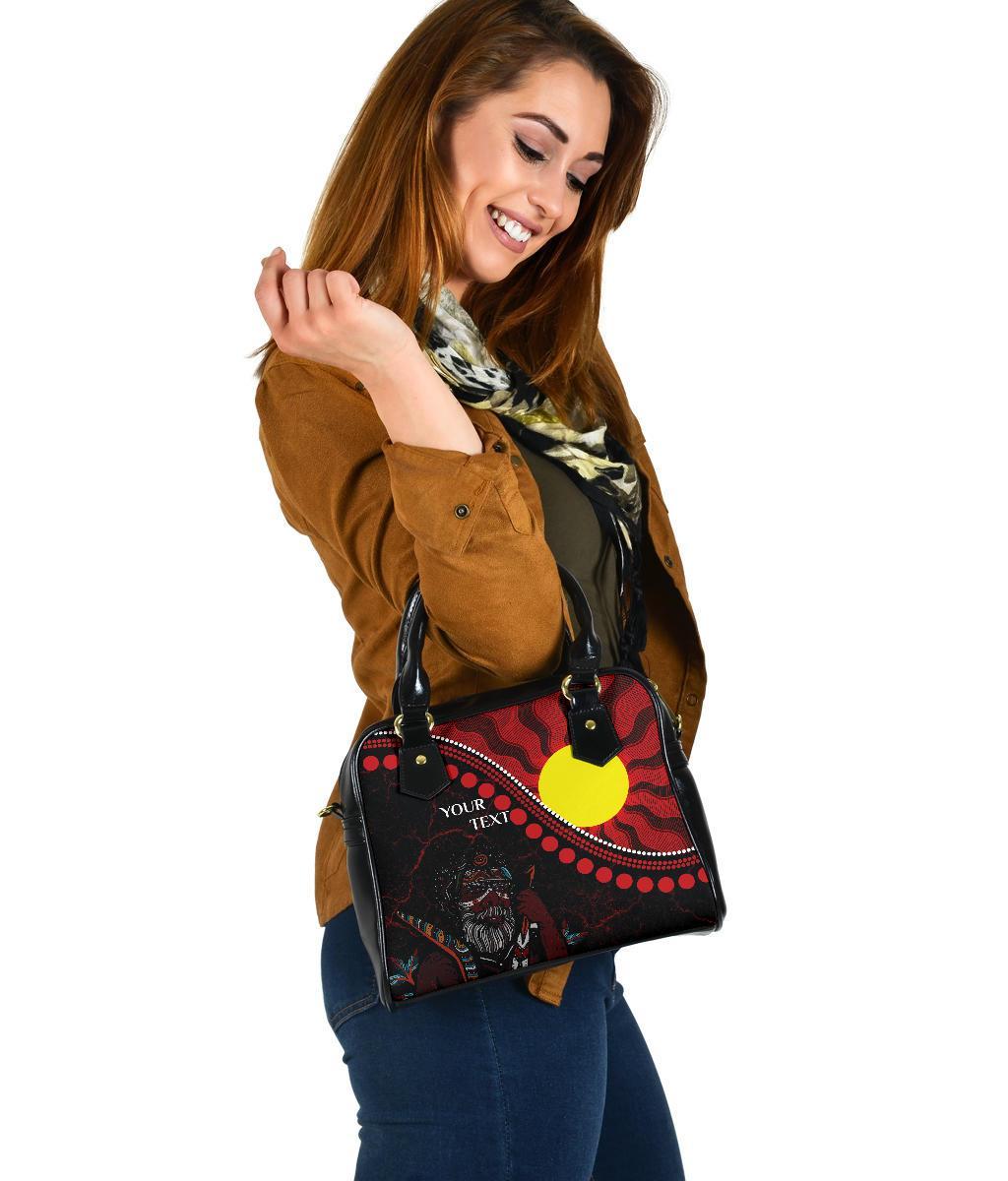 Custom Aboriginal Shoulder Handbag - Indigenous People And Sun - Vibe Hoodie Shop