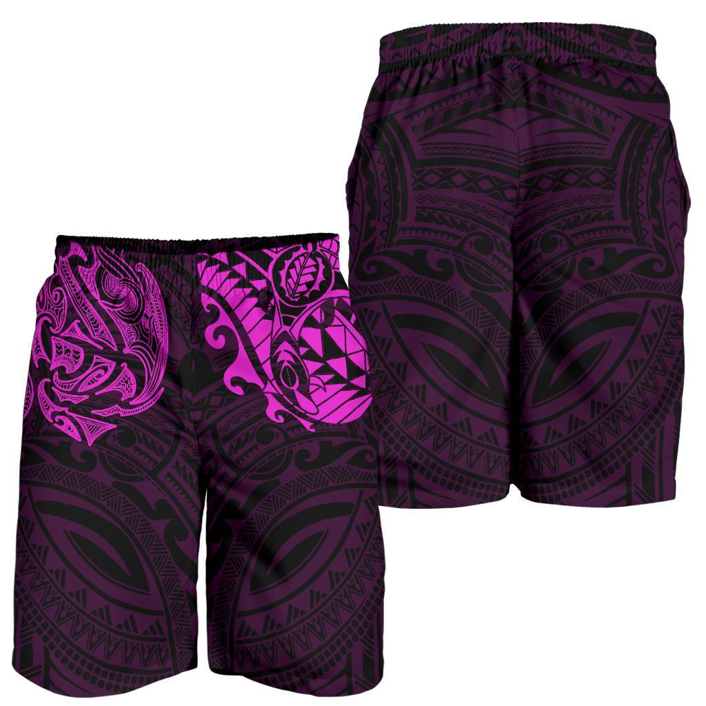 New Zealand All Over Print Men's Shorts, Maori Polynesian Tattoo Purple - Vibe Hoodie Shop