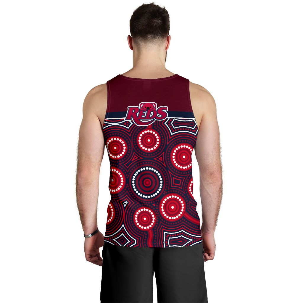 Reds Rugby Australian Men Tank Top Simple Indigenous Queensland - Vibe Hoodie Shop