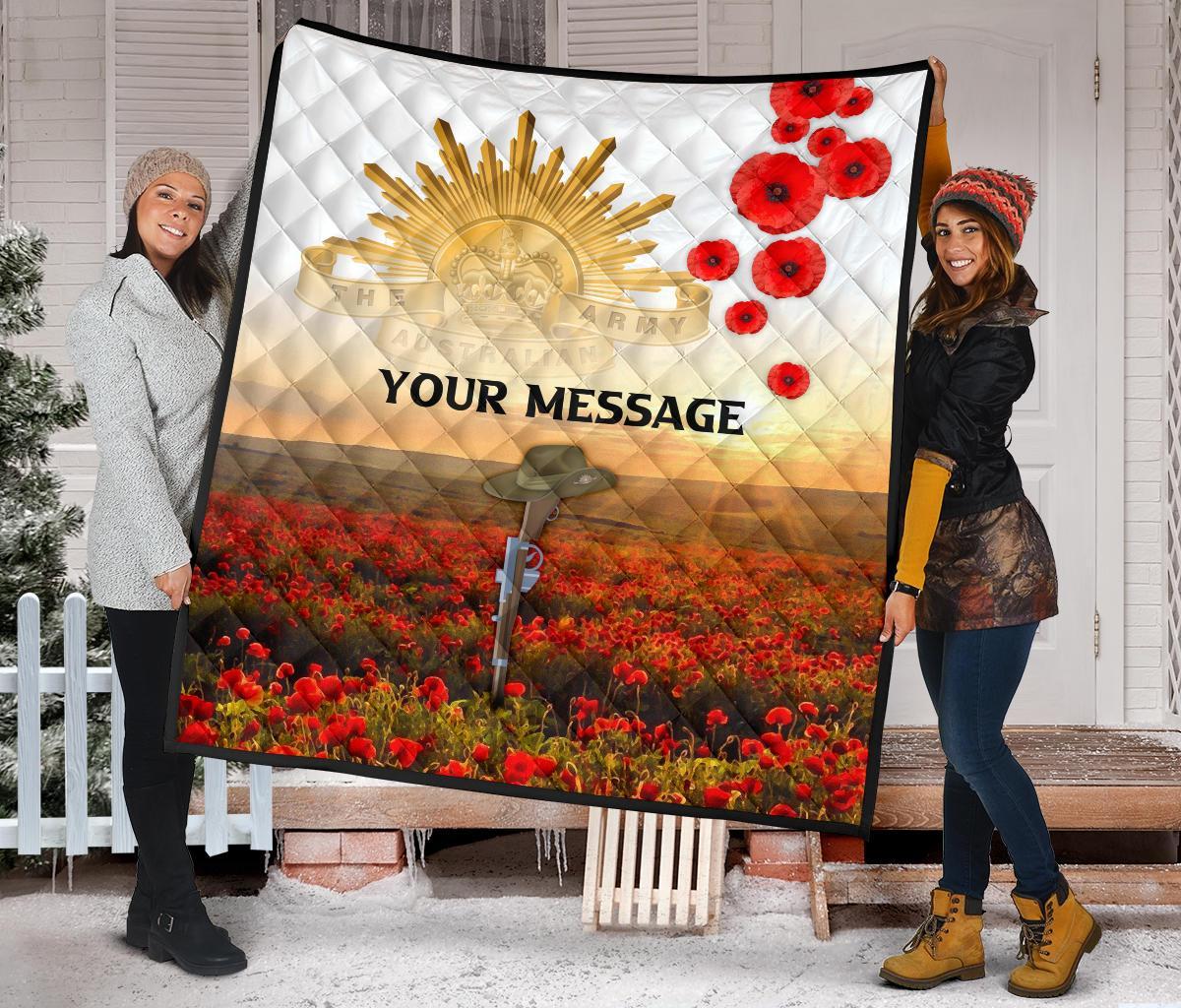 Custom ANZAC Day 2021 Premium Quilt - We Will Remember Them - Vibe Hoodie Shop