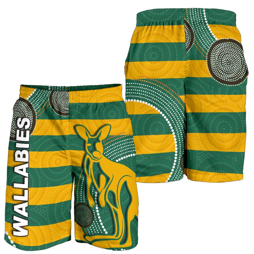 Wallabies All Over Print Men's Shorts Aboriginal - Vibe Hoodie Shop