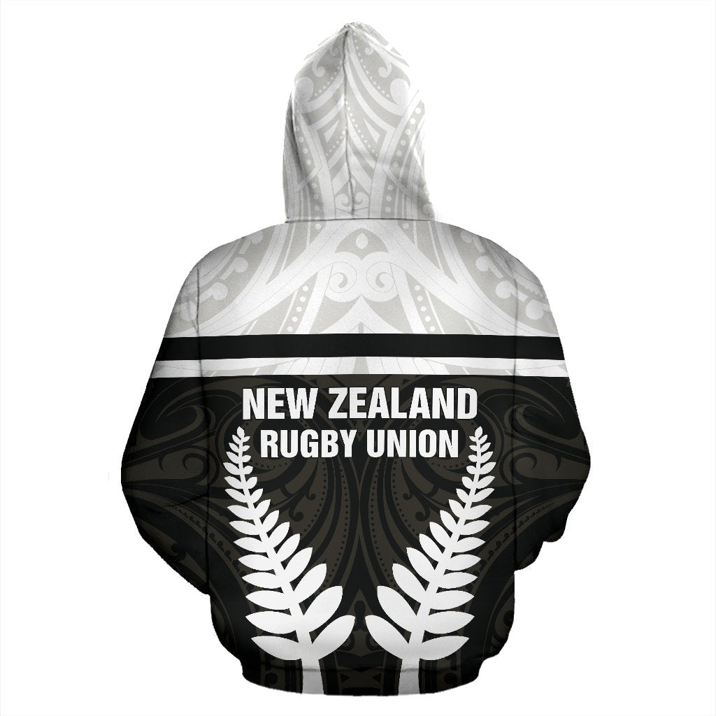 New Zealand Rugby Zip - Up Hoodie - Maori Horizontal Style - Vibe Hoodie Shop