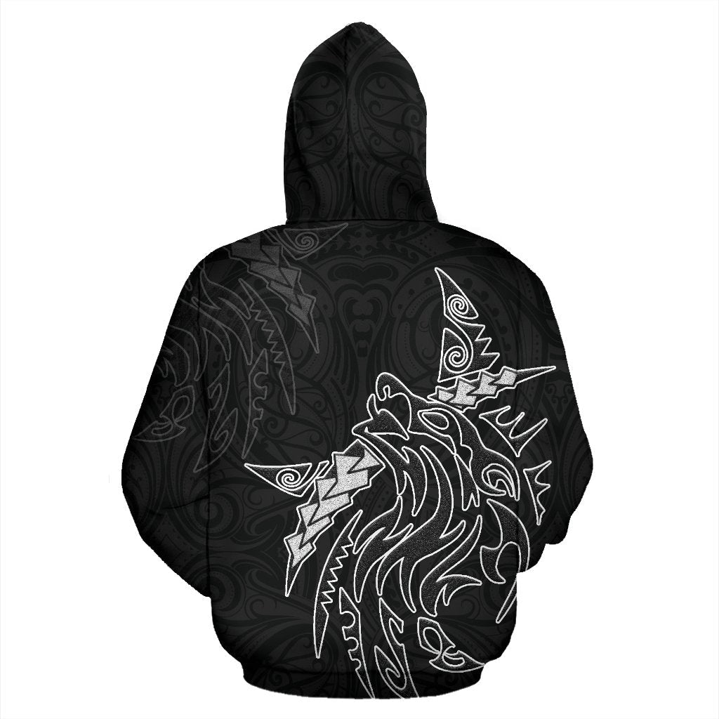 New Zealand Maori Tattoo Wolf Hoodie - Vibe Hoodie Shop