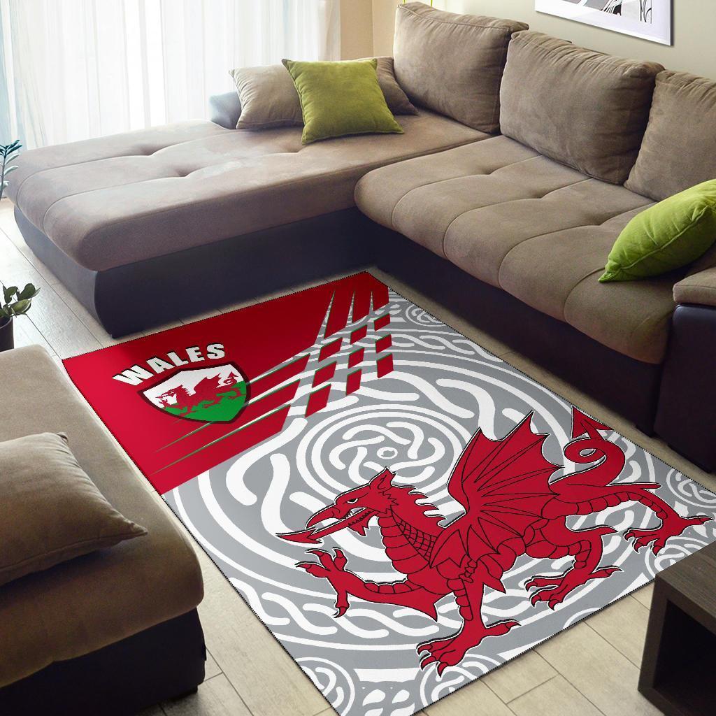 Wales Area Rug - Welsh Cymru With Celtic Patterns - Vibe Hoodie Shop