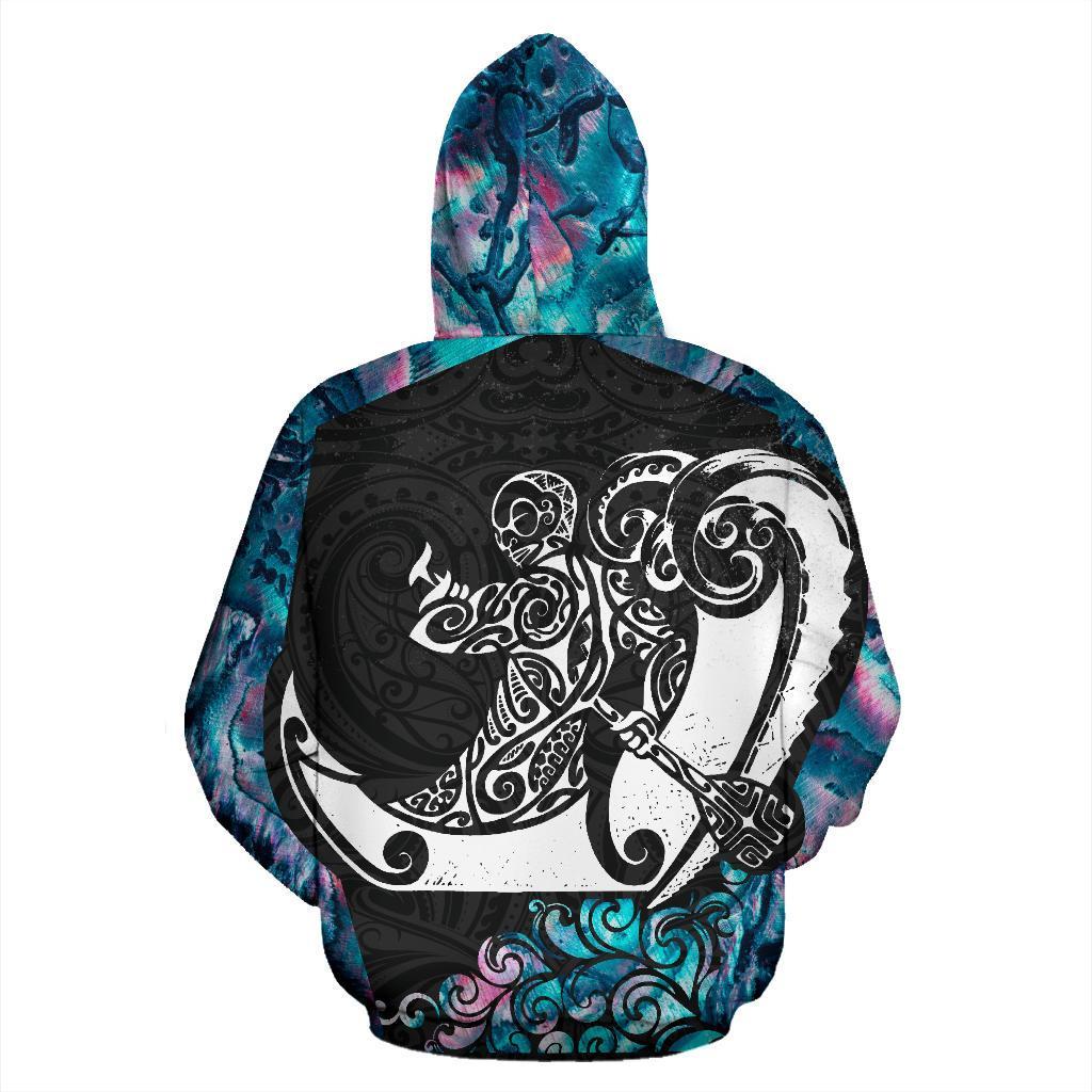 Paua Shell Tangaroa New Zealand Maori Hoodie - Vibe Hoodie Shop