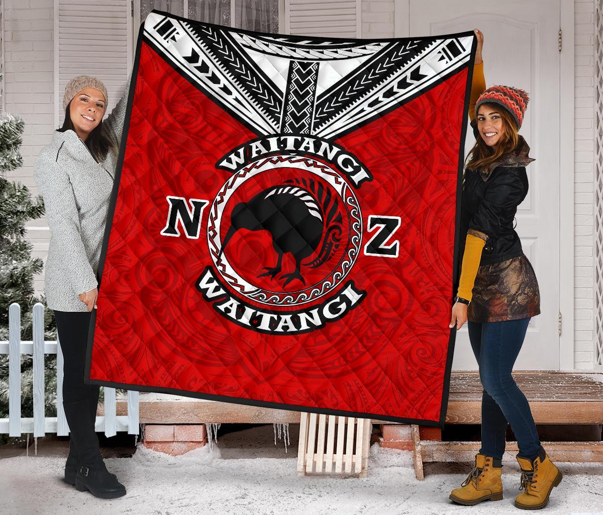 New Zealand Maori Quilt Waitangi Day - Red - Vibe Hoodie Shop