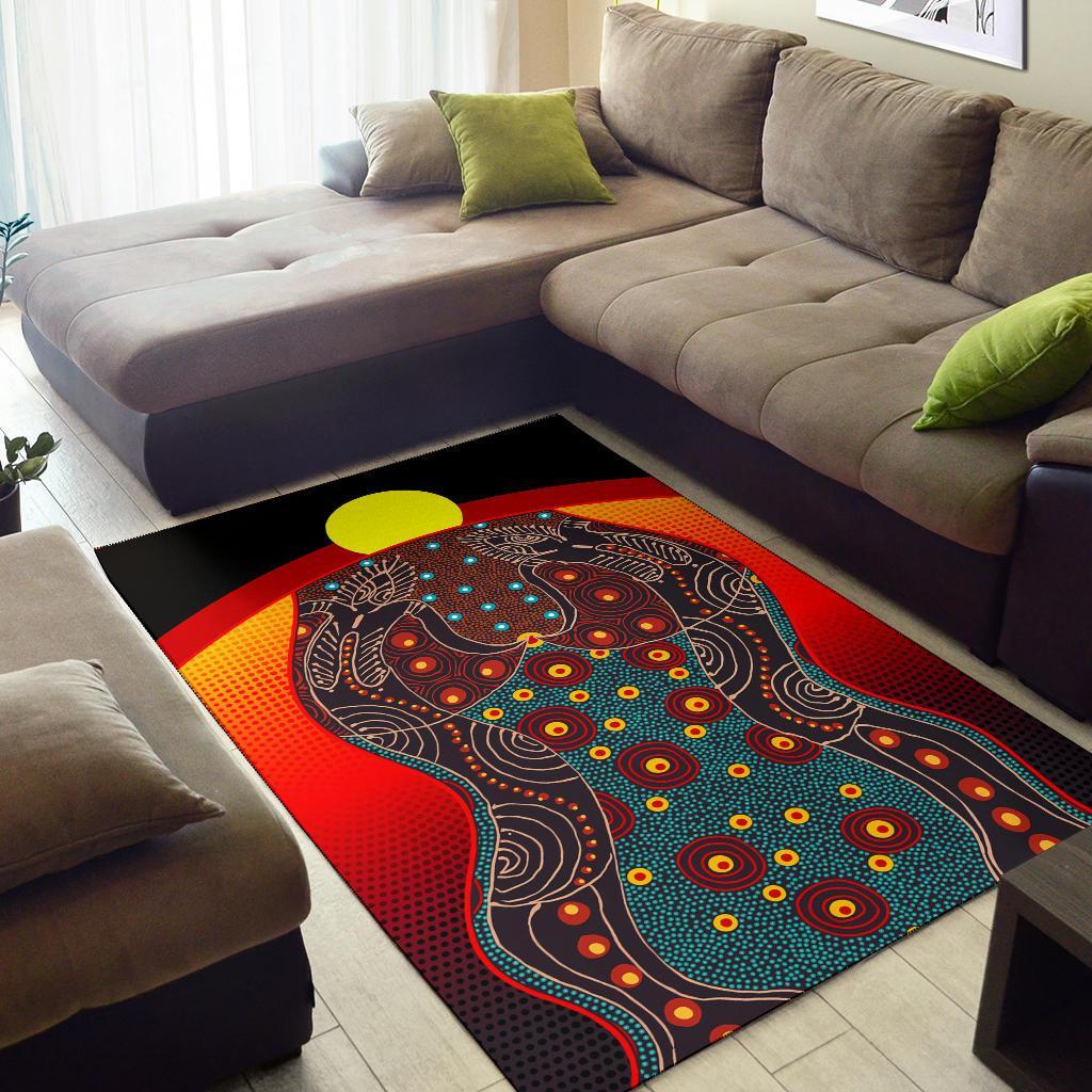 Area Rug - Aboriginal Sublimation Dot Pattern Style (Red) - Vibe Hoodie Shop