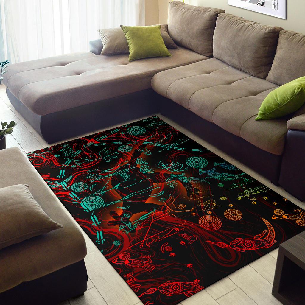 Area Rug, Kangaroo Adults Indigenous Art - Vibe Hoodie Shop